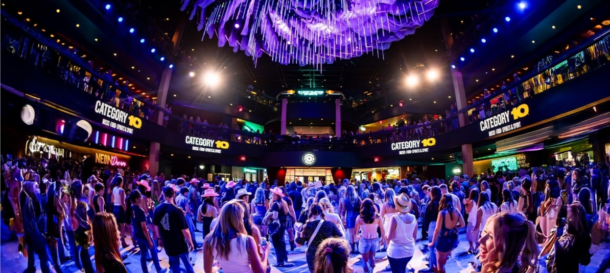 Crowd of people on a dance floor at Category 10 venue in Nashville